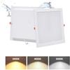 Grebeam 2 Pezzo Faretti LED da Incasso per Cartongesso 36W, 5000LM, IP44, Bianco Caldo 3000K/Bianco Neutro 4000K/Bianco Freddo 6000K Regolabili, Foro 253-263mm, Faretti LED Soffitto Quadrato per Bagno