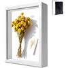 Yudobliss Cornice portafoto 3D, Cornice Profonda da Riempire 21 x 30 cm, Cornice Portafoto 3D da Riempire, Cornice per Oggetti 3D Più Profonda di 3 cm, per bouquet da Sposa, Bianco