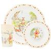 Disney Set da tavola per bambini in polipropilene con Winnie the Pooh on a Picnic - include piatto, ciotola e bicchiere con Winnie the Pooh & Friends - Adatto al microonde e alla lavastoviglie - per