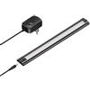 ledscom.de Luce sottopensile a LED SIRIS nero opaco con alimentatore, piatto, 30cm, 368lm, bianco caldo