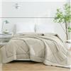 WAVVE Piumino Estivo Letto Singolo 140 x 200 cm - Piumone Leggero 140x200 - Trapunta 200x140 Microfibra Sintetico, Beige
