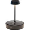 Zafferano, Swap Mini, Lampada da Tavolo Ricaricabile e Senza Fili con Controllo Touch, Adatta per Salotto ed Esterni, Dimmer, 2700 K, Altezza 14,8 cm, Colore Nero