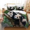 Leleyouzer Panda Set di biancheria da letto per bambini, copripiumino con motivo animali, 1 copripiumino in microfibra e 2 federe da 50 x 75 cm (P4, 135 x 200 cm), YR-P-1