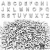 TOAOB THE ONE AND ONLY BABY TOAOB 130 Pezzi Perline Lettere per Braccialetti Grande A-Z Lettere Alfabeto Perline in Acrilico con Foro per Portachiavi Phone Catene Collane Gioielli Fai Da Te Argento