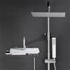 Görbach Colonna Doccia Acciaio Inox con Miscelatore, Colonna Doccia Rubinetto con Asta Doccia Regolabili e Termostatico, Set Doccia a Pioggia con Soffione 25×25 cm Cromo