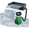 RATSTONE Cascata per Laghetto da Giardino, Cascata Piscina, 3000l/Ora, Set in Acciaio Inossidabile da 30 Cm, 48w, Decorazione di Giardini, Terrazze