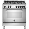 La Germania PRONTA CONSEGNA - SPEDIZIONE IMMEDIATA La Germania AMN855EXV/24 Cucina Libera installazione 80 x 50 cm 5 Fuochi Gas Forno Elettrico Finitura Inox Griglie Smaltate