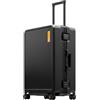 LEVEL8 Valigia, valigie da viaggio telaio in alluminio valigia a mano Cabin con doppio TSA Lock Suitcase Zipperless Nero