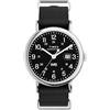 Timex Weekender TW2W86100 - Orologio da uomo da 40 mm, cinturino in tessuto nero con quadrante nero e cassa argentata