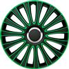 AUTO-STYLE AutoStyle Set di 4 Copricerchi Lemans 14 Pollici Nero/Verde