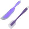Rutovex 2 spatole in silicone, raschietto flessibile in silicone, spatola ideale per il tuo robot da cucina, 27 x 4 cm, 28 x 5,4 cm, spatola resistente al calore, per mescolare torte e cuocere (viola)