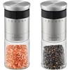 SILBERTHAL Set 2 macina pepe e sale - Regolabile 6 livelli - Acciaio inox e vetro - Macina in ceramica - Coperchio ermetico e vetro lavabile in lavastoviglie