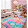 VOFUSHON Tappeto per Soggiorno Moderno 160x230 cm Arcobaleno, Morbido a Pelo Lungo, Lavabile a Mano e Antiscivolo, Formato Maxi, Ideale anche per Camera da Letto