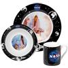 United Labels NASA Set da colazione per bambini - Rocket - Set di 3 piatti, ciotola e tazza in porcellana