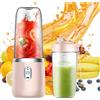 Mineup Mini Frullatore Portatile, 400ML Mini Mixer Per Smoothies, USB Ricaricabile Juicer Cup, Portable Blender Con 6 Lame E Coperchio Da Viaggio, Per Smoothie, Frullati Di Frutta E Verdura (Rosa)