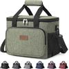 Lifewit Borsa Termica Porta Pranzo 15L(24 Lattine), Grande Borse Frigo Pranzo Ufficio per Uomo e Donna, Lunch Bag per Lavoro, Mare, Viaggio, Spiaggia, Verde Scuro