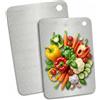 Yanxing 2 taglieri in titanio, design a nido d'ape, in acciaio inox, double face, ideali per carne, pane, verdura, frutta (30 x 20 cm e 24 x 15 cm)