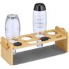 Relaxdays Scolabottiglie da Lavandino, Compatibile con Bottiglie Sodastream, Supporto per 4 Borracce, in bambù, Naturale