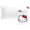 Kitsch Hello Kitty, Federa in raso con cerniera per capelli, più morbida delle federe in seta, king size, lavabile in lavatrice senza pieghe, federe in raso king 48 x 91 cm, fiocco in tinta unita