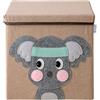 LIFENEY Scatola portaoggetti con coperchio e koala, scatola giocattolo con motivo animale, adatta per scaffali cubi, scatola per la cameretta dei bambini, cestino portaoggetti per bambini