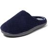 Dearfoams Zoccolo da donna Leslie trapuntato in spugna con ampia larghezza pantofola, Peacoat Navy Terry, 37/38 EU