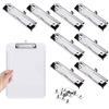 Helweet Clipboard Clips, Metallo Clip, Clip del Raccoglitore, Binder Clips, con Impugnatura Superficiale a Molla, Angoli in Gomma e Foro per Appendere la Cartellina, 8 Pezzi