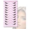 VYZUTR Mezze Ciglia Finte 10 Paia Half Lashes Cat Eye 3D Cancella Banda Trasparente Ciglia Finte Naturali Fake Eyelashes 3/4 Riutilizzabile Corner Lashes