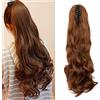 Cybelleza Extension Coda Capelli Coda Finta Sinttici Ponytail Posticci per Capelli Lunghi Ondulati Ricci Posticci 45cm - Auburn chiaro