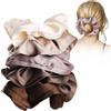 GeeRic 5pz Scrunchies Raso per Capelli，GeeRic Scrunchies Morbido Lusso Moda Alta Elasticità, Elastico Capello Senza Crespo Grande Elastici per Capelli Chignon/Coda Cavallo Spessi/Sottili/Fini/Ricci Marrone