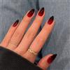 KQueenest 30 pezzi Ombre Red Presse sulle unghie a mandorla corta, KQueenest unghie finte corte con colla, Ombre rosso finto pressa su stiletto, riutilizzabile morbido gel stick sulle unghie per le donne