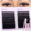 WENDY LASHES Kit per Extension Ciglia con Clusters 60D+80D - Ciglia Finte Individuali Misto 10-18mm (Ricciolo D), Set Completo con Colla, Seal, Pinzetta e Spazzola per un Effetto Naturale