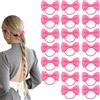 ELNX 20 Pezzi Accessori per Capelli Rosa, Elastici Scrunchie con Fiocco, Fiocchi per Capelli per Ragazze Bambini Donne, Scuola e Uso Quotidiano (Rosa)