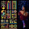 Kaslaider 10 Fogli Fluo Tatuaggi Temporanei, UV Neon Corpo Viso Tatuaggio Adesivi, Party Fluo Tatuaggi Impermeabili per Donna, Uomo e Bambini Fluo Party, Trucchi fluo, Halloween, Rave