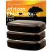 O NATURALS Sapone Nero Africano 100% Naturale Vegan, Con Oli Essenziali Terapeutici Cura Pelle, Brufoli Acne Psoriasi Eczema, Idratante, Disintossicante, Mani Viso e Corpo. Uomo & Donna 3pz 113gr