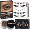iMethod Kit Timbro Sopracciglia e Stencil Sopracciglia - Kit Timbri Sopracciglia, Kit Trio Timbri Sopracciglia, Kit Timbri Sopracciglia e Timbri, Sopracciglia Folte Perfette, Dark Brown