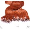 Hair2Heart 25 x 1g Microring Loop Extension Capelli Veri - 60cm - Ondulato, Colore #130 rame rosso