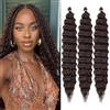 Labooe Ocean Wave Braiding Hair for Black Women Deep Wave Crochet Hair Ocean Wave Crochet Synthetic Hair Extension for Boho Braids (4#, 24inch-3packs)