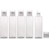 QUUPY 6 bottiglie da viaggio vuote e ricaricabili in plastica trasparente da 150 ml con riduttore di orifizio tappo flip cap cosmetici articoli da toeletta contenitori per shampoo bagnoschiuma lozione