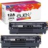 ejet 12A Q2612A Cartucce di Toner Compatibili per Toner HP 12A Q2612A per Laserjet 1010 1012 1015 1018 1020 1022 1022n 1022nw 3020 3030 3050 3052 3055 M1005mfp M1319 M1319f (Nero, 2-Pack)