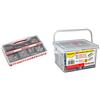 Fischer 71080 Kit SOS Casa 180 pz Tasselli e Viti per Muro Pieno e Mattoni Forati, Grigio, Set di 180 Pezzi & Kit Smartfix Box, 80 Tasselli con Vite con Gancio per Muro Pieno e Mattone Forato