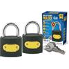 G4GADGET Confezione da 2 lucchetti resistenti con 2 chiavi ciascuno, serrature di sicurezza da esterno da 40 mm, corpo in ghisa resistente alle intemperie e arco in acciaio temprato, per capannoni