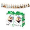 MALUI Fujifilm Instax Mini pellicola istantanea 2 x 20 (40 foto) + set di ganci con clip e guinzaglio - Malui Bundle (40)