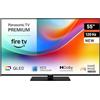 Panasonic Premium TV-55W85BEZ, Serie W85B, 55 Pollici, Smart TV QLED 4K Ultra HD, 2025, 120Hz, Fire TV, Dolby Vision e Atmos, Modalità Game Extreme, Supporto Alexa, Apple, Bluetooth, Nero