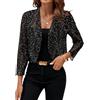 GORGLITTER Top da donna con glitter per feste, abbigliamento in rete con brillantini, giacca trasparente per festival, abbigliamento estivo, cardigan leggero a maniche, Nero , M