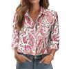 Zeagoo Camicia Donna Elegante Lunga Blusa Manica Primavera Estate Fiore Collo Alto Bluse Button-Down Senza Stiro Camicia BusinessBlu Beige Astratto S