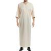 Musuly Caftano Uomo - Abito Musulmano Thobe Djellaba Kami (Beige, XL)