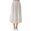 BEAUTELICATE Donna Sottogonna Lunga 100% Cotone Antistatica Vintage Sottovestecon Pizzo Ricamati Lingerie per Dirndl Abiti Avorio 80cm,S