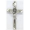 GTBITALY 10.799.31 Bianco Croce di San Benedetto Argento con Smalto con Anello 8 cm esorcista esorcismo