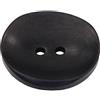 Hartmann-Knöpfe 6 bottoni in vera pietra naturale a 2 fori, colore nero, forma leggermente scoperta, 6 pezzi (23 mm)