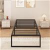 Yicensen Letto Singolo 80x190 cm con Struttura Metallica e Doghe in Acciaio
